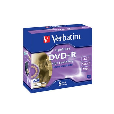 Verbatim DataLifePlus DVD+R 4.7GB 16x LightScribe 5ks v krabičce (710694)