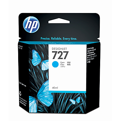 Inkoustová náplň HP 727 azurová (40 ml) (B3P13A)