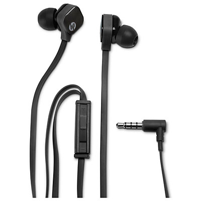 Špuntová stereofonní sluchátka HP H2300 In-Ear Sparkling Black, černá (H6T14AA)