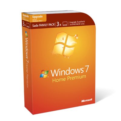 Windows 7 Home Premium CZ upgrade DVD Family Pack + dárek MS myš 6000 (GFC-01644)